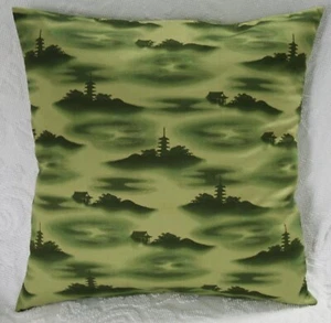 20" Throw Pillow Cover ~ Asian Scenic Toile Green  20x20 Inch Cushion Cover - Picture 1 of 1