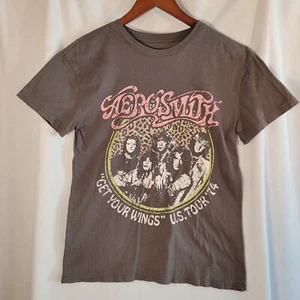 AEROSMITH Get Your Wings US Tour '74 Gray T Shirt Women’s Size S 2021 Reprint - Picture 1 of 4