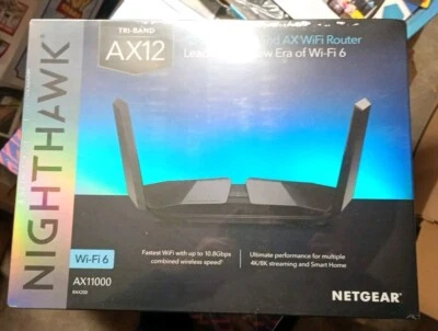 Netgear Nighthawk RAX200 Wireless Router - Schwarz RAX200-100EUS Tri-Band WiFi 6 - Bild 1 von 3