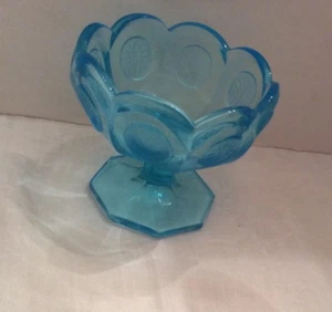Vintage Light Blue Fostoriar Aqua Turquoise Coin Compote Custard Dish EUC MCM - Picture 1 of 11