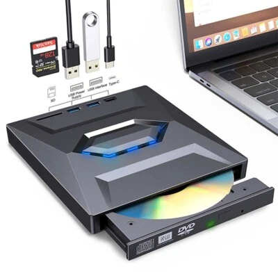 Laufwerk Brenner Player USB 3.0 Type C Externes CD/DVD für Laptop PC Windows 11 - Bild 1 von 4