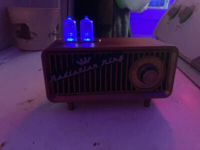 Fallout Radiation King wood case Tube top radio, real working fan art, NO BOX