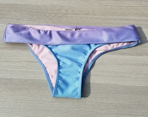Wildfox Womens Purple Blue Foldover Low Hipster Swimsuit Bottoms Sz XS - Picture 1 of 3