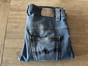 NUDIE Mens Jeans Size W29 X L32 TAPE TED Org. Blue Esmeralds Mid Tapered Casual - Picture 1 of 15