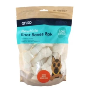 Pet Treat Rawhide Knot Bones 8 Pack Dog Puppy Treats Chews* - Picture 1 of 11