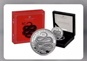 2025: Lunar Year Of The SNAKE 2025 UK 1oz Silver £2 Proof Coin .SEALED BOX . - Picture 1 of 7