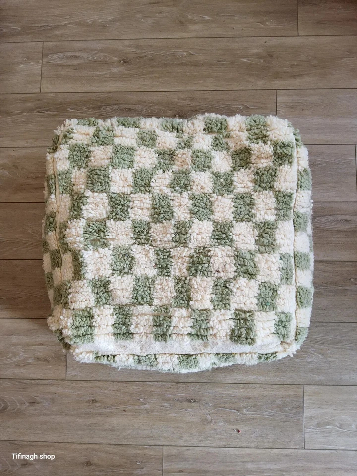 Pouf beni ouarain damier - Photo 1/2