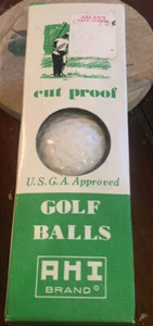 Vintage Sleeve Of Golf Balls USGA Approved Cut Proof AHI Brand Made In Japan - Picture 1 of 2