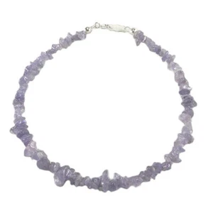 Brazalete de plata esterlina genuino de tanzanita hecho a mano, 7 pulgadas - Imagen 1 de 1