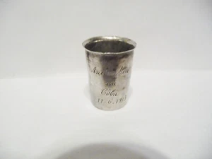 FINGERHUT ANTIK SILBER 800 ? INSCHRIFT "ANDENKEN UN? COLN? 11.6.1913" - Bild 1 von 7