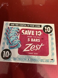1950s 1960s ZEST Proctor Gamble 10 Cent Coupon Vintage - Picture 1 of 6