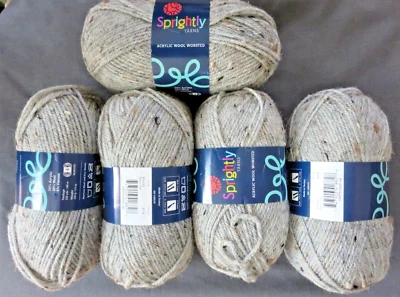 Лот из 5 мотков, бодрая акриловая шерстяная пряжа, 3,5 унц, 216 ярдов, серая сова - Изображение 1 из 4