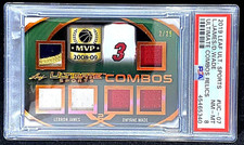 PSA 8 NM-MINT 2019 LEBRON JAMES DWYANE #D /25 LEAF ULTIMATE PATCH G249R25E156E20