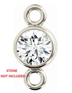 4mm 1/4ct Solid PLATINUM 950 Micro Bezel Yard Chain Necklace Setting NO STONE - Picture 1 of 4