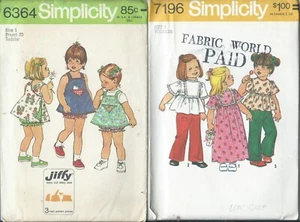 S 6364 sewing pattern DRESS JUMPER PANTIES + S 7196 DRESS TOP PANTS size 1 UNCUT - Picture 1 of 1