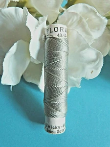 1245B / Superb Coil Drawstring Clear Silk Natural " Flora " Grey Zwicky N°843 - Picture 1 of 2