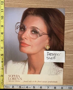 Anuncio impreso Sophia Loren para gafas Zylowear vintage 1985 - Imagen 1 de 1