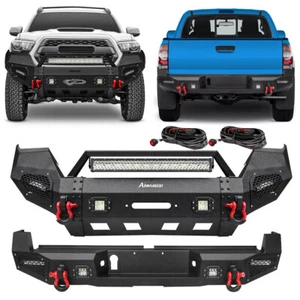 Steel Front or Rear Bumper W/LED Lights+D-ring&Wires For 2016-2023 Toyota Tacoma - Picture 1 of 17