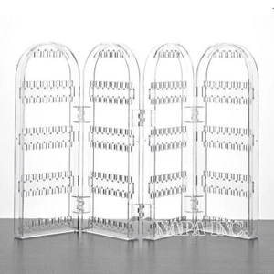 Jewelry Hanger Foldable Acrylic Earring Rack Organizer Bracelet Necklace Holder - Picture 1 of 12