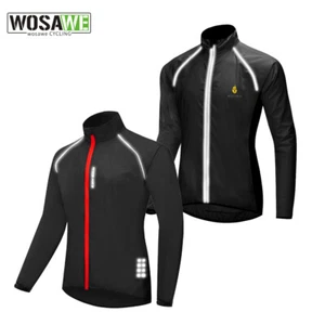 WOSAWE Chaqueta de Ciclismo a Prueba de Viento Reflectante Impermeable MTB Bicicleta Montar Prendas para el torso Hombres - Imagen 1 de 15