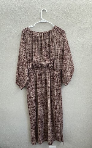 VETEMENTS Abito donna Prologue taglia media rosso effetto sticktch manica lunga vestito midi