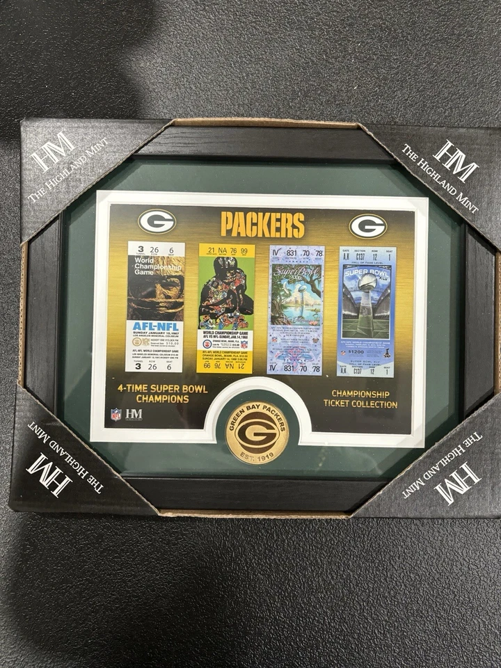 Colección de boletos de campeonato réplica de The Highland Mint NFL Packers. 12x10 Foto 1 de 1