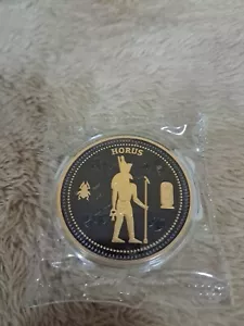 24k Gold Plated Ancient Egypt Collection Elizabeth II " Horus " Solomon Coin New - Picture 1 of 5
