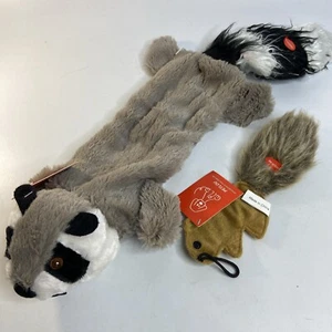 2 Squeaker cane giocattolo da masticare senza farcitura peluche animale domestico cucciolo stropicciato rumore cigolante - Foto 1 di 14