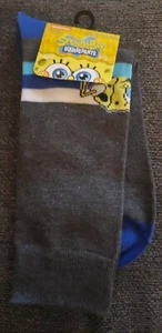 SPONGEBOB SQUAREPANTS MENS NOVELTY CREW SOCKS SZ 10-13 ONE PAIR FREE SHIPPING - Picture 1 of 3