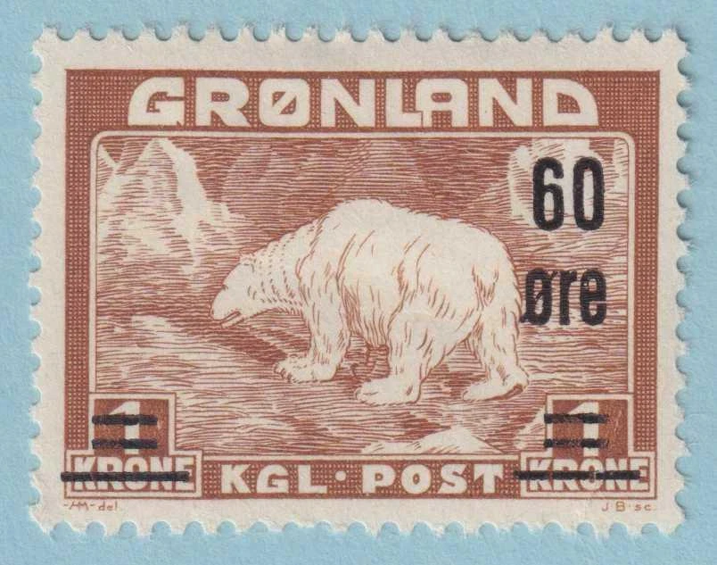 GREENLAND 40  MINT HINGED OG * POLAR BEAR - NO FAULTS VERY FINE! - HZX - Image 1 of 1