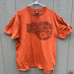 Harley Davidson Orange High Visibility Men's XL T-Shirt Charlotte Racing Graphic - Picture 1 of 7