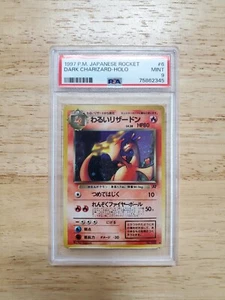 Pokemon PSA 9 MINT 1997 Dark Charizard Japanese Team Rocket Holo Card - Picture 1 of 2