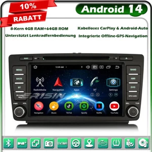 Android 14.0 DVD GPS Autoradio Navi für Skoda Octavia Rapid Roomster Superb Yeti - Bild 1 von 24