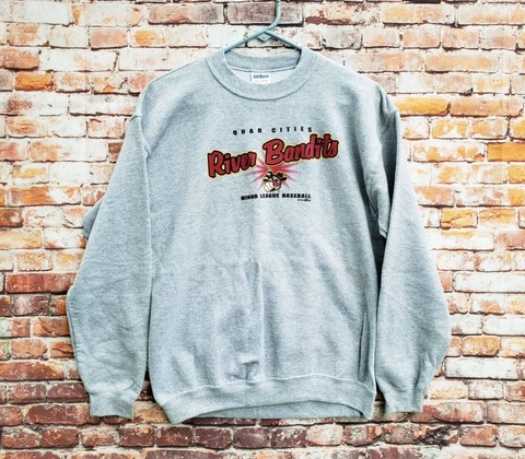 🔥 Quad Cities River Bandits MiLB Gildan Gray Sweatshirt Boys XL NWT City Cover