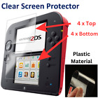 8 X Clear Plastic Screen Protector Guards (Top & Bottom) For Nintendo 2DS Game