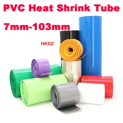 Tubo termorretráctil de PVC tubo envoltorio tubo batería 7 mm-103 mm de ancho Foto 1 de 4