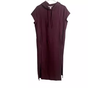 Athleta Purple Hooded Short Sleeve Midi Sweatshirt Dress Women Size Small NWT - Picture 1 of 11