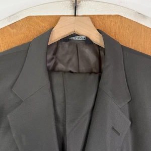 Jos A Bank Suit Mens 46R Green 2 Button 100% Wool Pants 42x27 Pleated Front - Picture 1 of 24