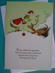 Dr Seuss Grinch & Max Christmas Holiday Greeting Card For Anyone - Picture 1 of 3