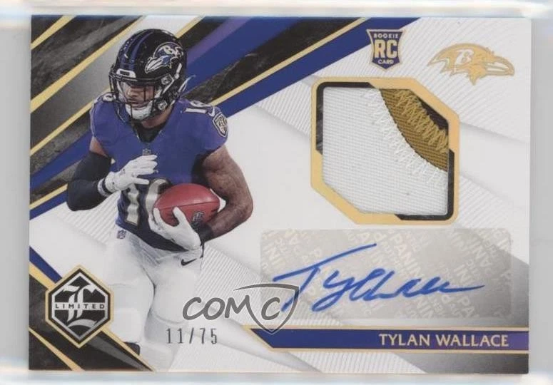 2021 Panini Limited Spotlight Gold /75 Tylan Wallace RPA Rookie Patch Auto RC - Image 1 of 2