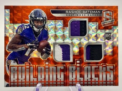 Rashod Bateman 2021 Prizm #/10 Building Blocks Orange Rookie Jersey Triple - Image 1 of 2