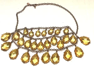Collar Babero De Colección Joan Rivers Oro Amarillo Forma Pera Declaración Tono Dorado 16" - Imagen 1 de 21