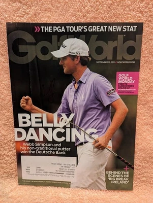 Portada de revista Webb Simpson PGA Golf World firmada autografiada nuevo autógrafo Foto 1 de 2