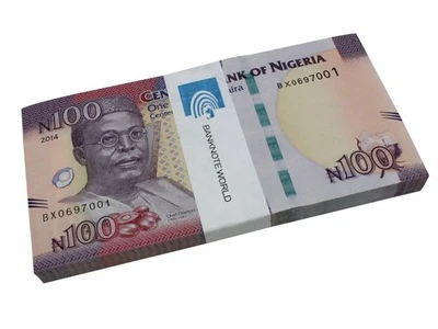 Nigeria 100 Naira, 2014, P-41a, UNC Commemorative X 100 PCS Bundle Pack - Image 1 of 2