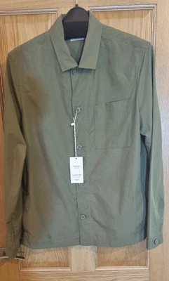 New - Mango Man Olive Green / Khaki Cotton/Lyocell 5 button Overshirt Large BNWT - Image 1 of 4