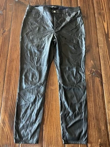 Express Faux Leather Ankle Leggings L Black Stretch High Rise Sz 14L Long - Picture 1 of 8