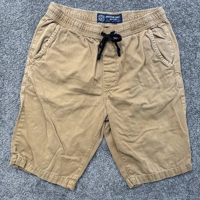 Mens S American Eagle Shorts Khaki Chino Drawstring Stretch Waist Brown Tan - Image 1 of 4