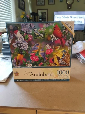 Audubon Linen Master Pieces Puzzle "Songbird Collage" 1000 Pieces-Complete - Image 1 of 3