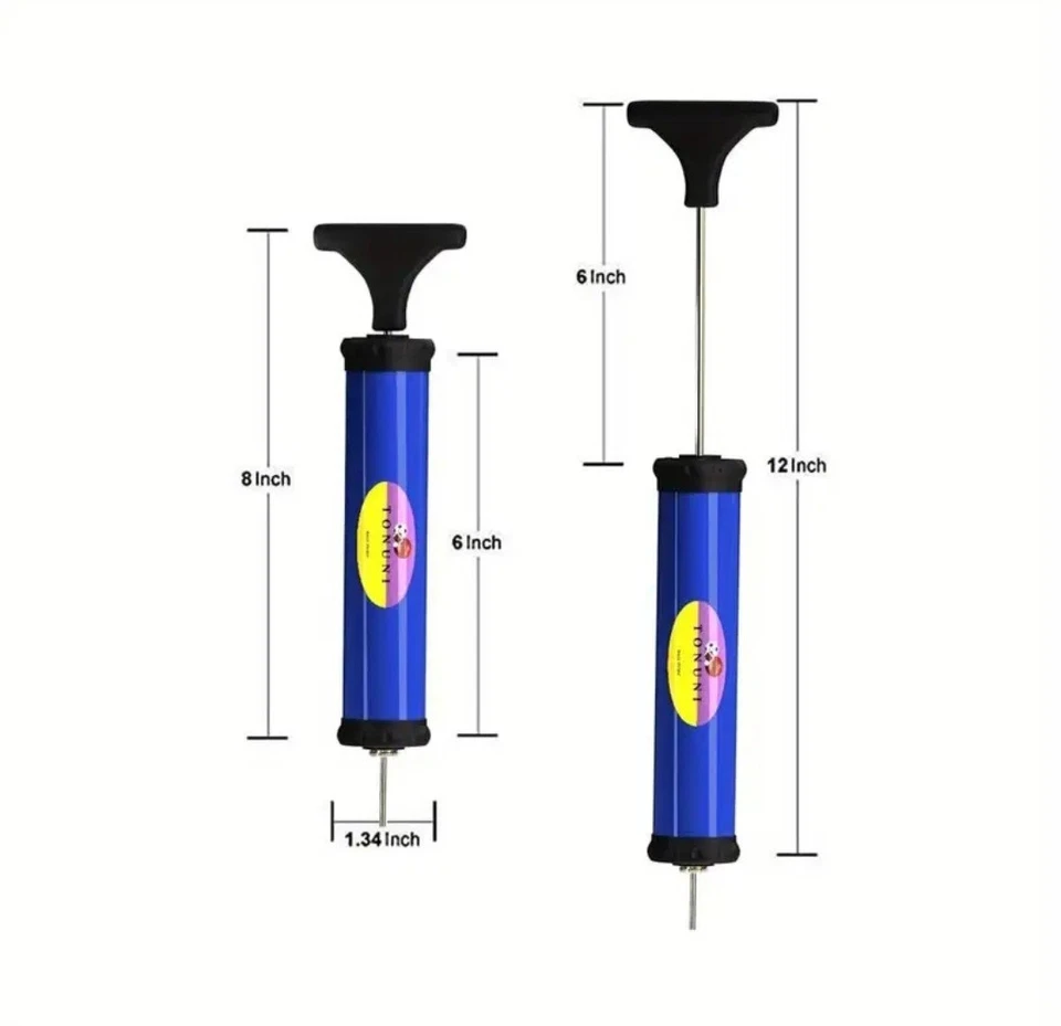 Kit de bomba de aire portátil con aguja, boquilla, manguera de extensión para fútbol baloncesto Foto 1 de 4