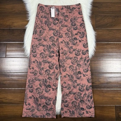 Pantalones Anthropologie Pilcro Talla 28 Patrón Costuras Tiro Alto Pierna Ancha Cortos Foto 1 de 4